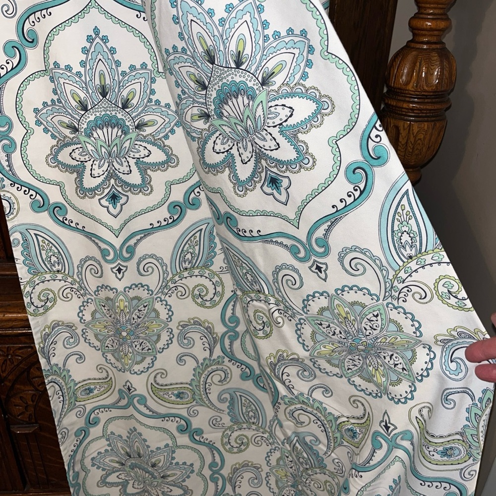 Cynthia Rowley Teal, Aqua & Lime Paisley Fabric Panel